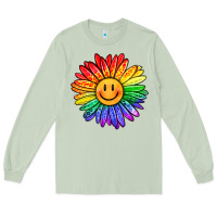 Matcha rainbow smiley face sunflower Long Sleeve Tee - OliviaCreatesArt