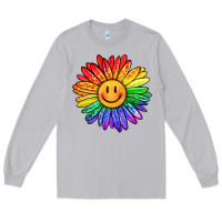 Moon Dust rainbow smiley face sunflower Long Sleeve Tee - OliviaCreatesArt