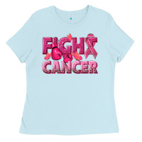 Baby Blue fight cancer Ladies Tee - NancyCooperArtShop