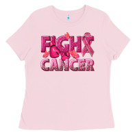 Bubblegum Pink fight cancer Ladies Tee - NancyCooperArtShop