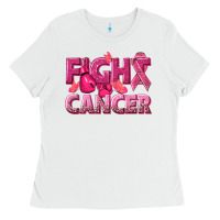 White fight cancer Ladies Tee - NancyCooperArtShop