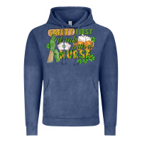 Vintage Denim Safety first drink with a Nurse St. Patrick's Day Vintage Hoodie - CowGirlArtShop