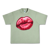 Oil Green Lip mark Valentine's Day Urban Heavy Tee - HowdyJamesFarm