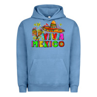 Pigment Pebble Blue viva mexico Urban Hoodie - AdoDesignShop