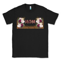 Black mom burgundy flowers with leopard Classic Tee - TumblerDesignByShophia
