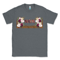 Charcoal Heather mom burgundy flowers with leopard Classic Tee - TumblerDesignByShophia