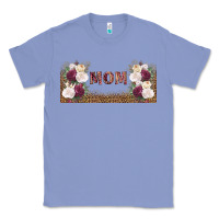 Colony Blue mom burgundy flowers with leopard Classic Tee - TumblerDesignByShophia