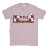 Mom Burgundy Flowers With Leopard Classic Tee | Teevron