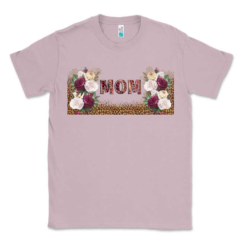 Mom Burgundy Flowers With Leopard Classic Tee by TumblerDesignByShophia | Teevron