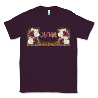Plum mom burgundy flowers with leopard Classic Tee - TumblerDesignByShophia