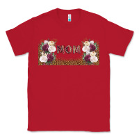 Red mom burgundy flowers with leopard Classic Tee - TumblerDesignByShophia