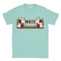 Seafoam mom burgundy flowers with leopard Classic Tee - TumblerDesignByShophia