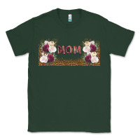 Sports Green mom burgundy flowers with leopard Classic Tee - TumblerDesignByShophia