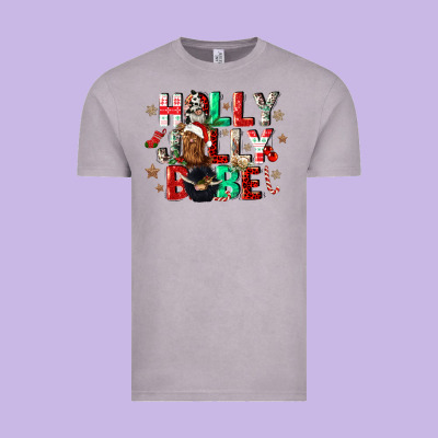 Holly Jolly Babe Vintage Tee Designed By Cowgirlartshop