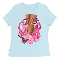 Baby Blue breast cancer diva Ladies Tee - NancyCooperArtShop