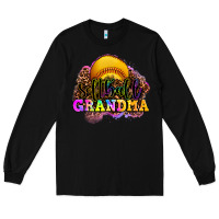 Black softball grandma Long Sleeve Tee - OliviaCreatesArt