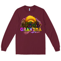 Burgundy softball grandma Long Sleeve Tee - OliviaCreatesArt