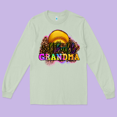Softball Grandma Long Sleeve Tee Designed By Oliviacreatesart
