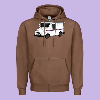 Mail Truck Zipper Hoodie Designed By Artiststas