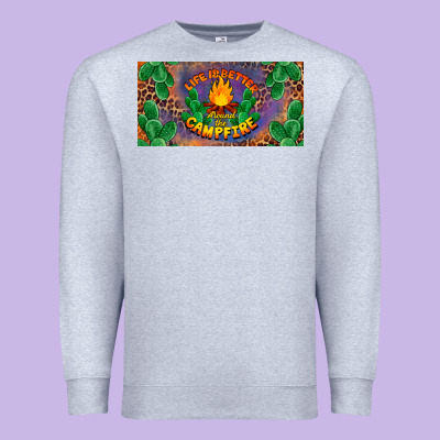 Life Is Better Around The Campfire License Plate Premium Sweatshirt Designed By Barkaloodesign