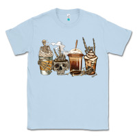Dusty Blue skeleton coffee Classic Tee - Jasminsmagicworld