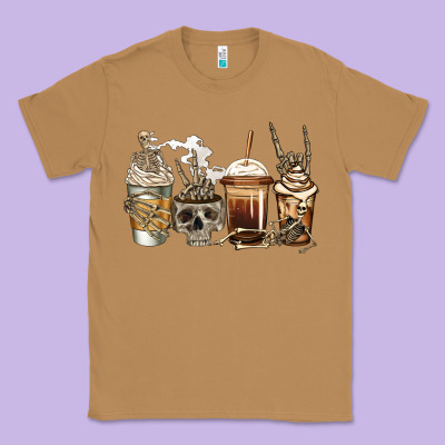 Skeleton Coffee Classic Tee Designed By Jasminsmagicworld