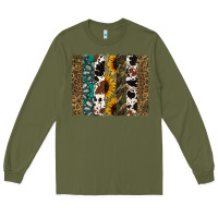 Army Green Western Brushstroke Long Sleeve Tee - Jasminsmagicworld
