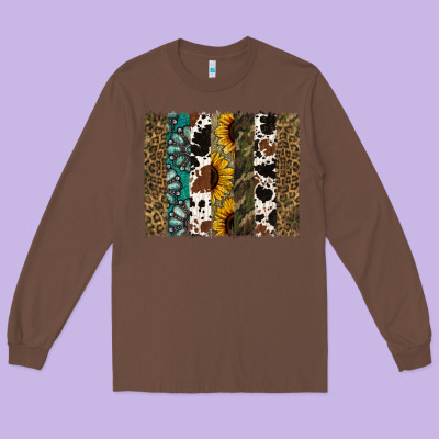 Western Brushstroke Long Sleeve Tee Designed By Jasminsmagicworld