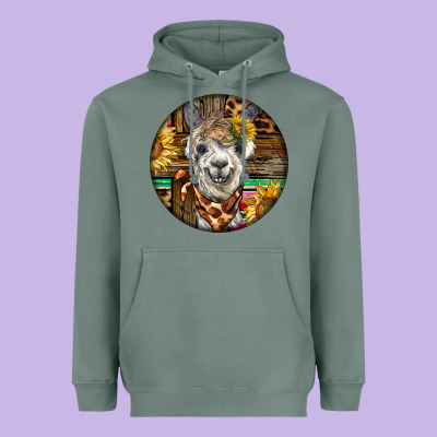 Western Alpaca Heavyweight Hoodie Designed By Barkaloodesign