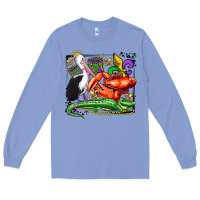 Colony Blue mardi gras pelican crawfish crocodile Long Sleeve Tee - OliviaCreatesArt