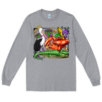 Heather Grey mardi gras pelican crawfish crocodile Long Sleeve Tee - OliviaCreatesArt