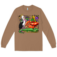 Toasted Coconut mardi gras pelican crawfish crocodile Long Sleeve Tee - OliviaCreatesArt