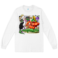 White mardi gras pelican crawfish crocodile Long Sleeve Tee - OliviaCreatesArt