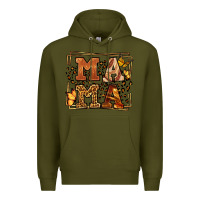 Army Green Melanin leopard frame mama Mother's Day Premium Hoodie - LillyAllenDesigns