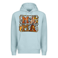 Blue Mist Melanin leopard frame mama Mother's Day Premium Hoodie - LillyAllenDesigns