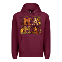 Burgundy Melanin leopard frame mama Mother's Day Premium Hoodie - LillyAllenDesigns