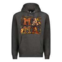 Charcoal Heather Melanin leopard frame mama Mother's Day Premium Hoodie - LillyAllenDesigns