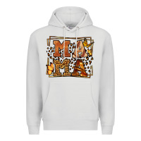 Dove Grey Melanin leopard frame mama Mother's Day Premium Hoodie - LillyAllenDesigns