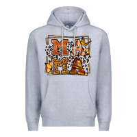 Heather Grey Melanin leopard frame mama Mother's Day Premium Hoodie - LillyAllenDesigns