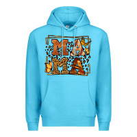 Ocean Blue Melanin leopard frame mama Mother's Day Premium Hoodie - LillyAllenDesigns
