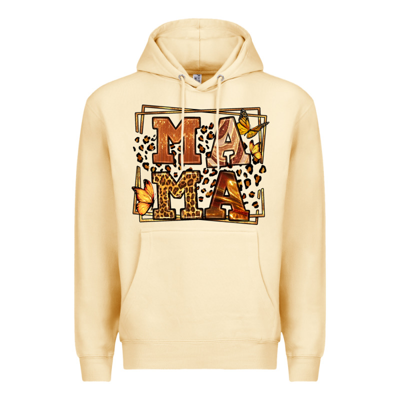 Melanin Leopard Frame Mama Mother's Day Premium Hoodie by LillyAllenDesigns | Teevron