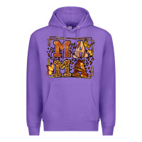 Purple Melanin leopard frame mama Mother's Day Premium Hoodie - LillyAllenDesigns