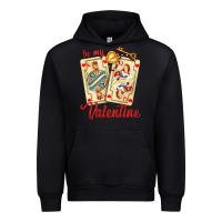 Black be my valentine with playing cards and key Urban Hoodie - AdoDesignShop