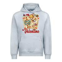 Heather Grey be my valentine with playing cards and key Urban Hoodie - AdoDesignShop