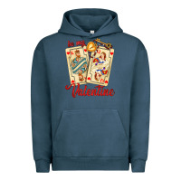 Pigment Midnight Navy be my valentine with playing cards and key Urban Hoodie - AdoDesignShop