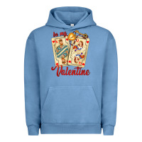 Pigment Pebble Blue be my valentine with playing cards and key Urban Hoodie - AdoDesignShop