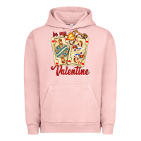 Pigment Salmon be my valentine with playing cards and key Urban Hoodie - AdoDesignShop