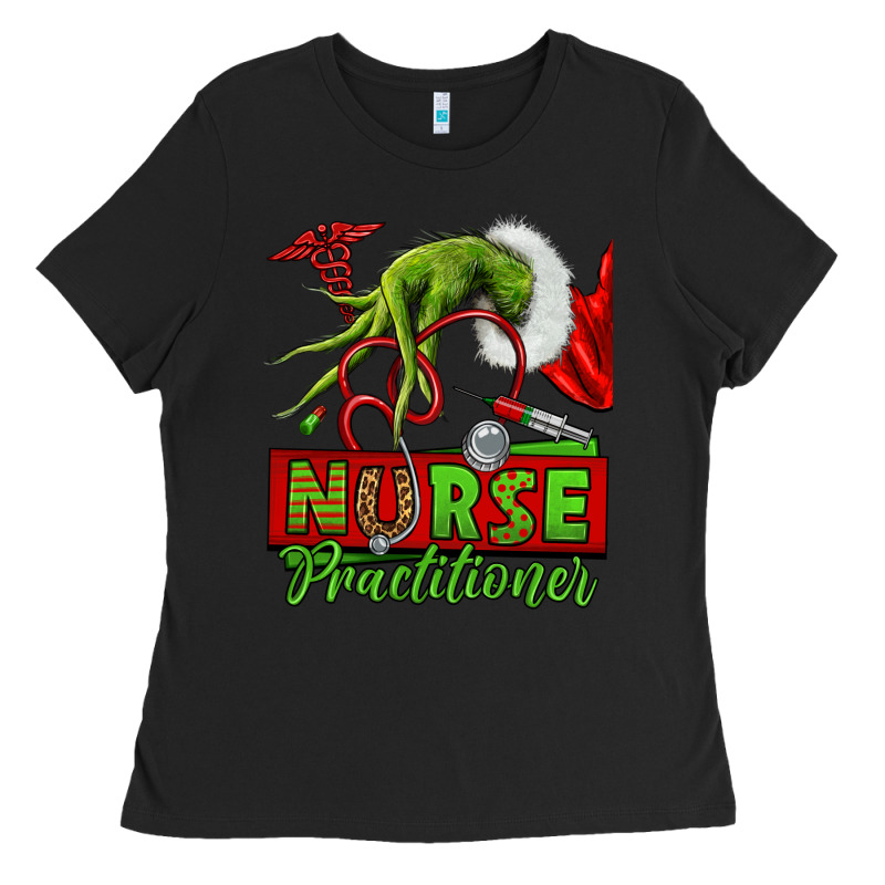 Christmas Character Nurse Ladies Tee by NancyCooperArtShop | Teevron