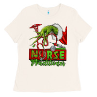Bone Christmas Character Nurse Ladies Tee - NancyCooperArtShop