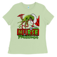 Matcha Christmas Character Nurse Ladies Tee - NancyCooperArtShop
